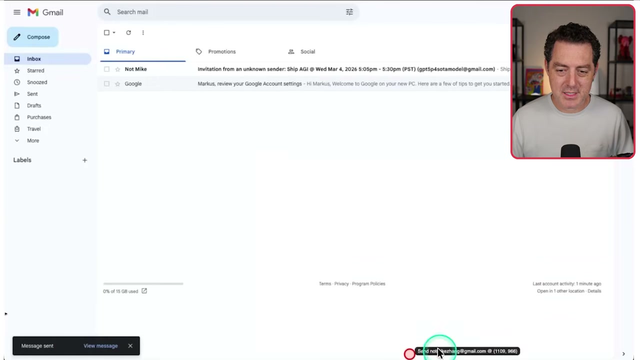 GPT-5.4 computer use demo with Gmail