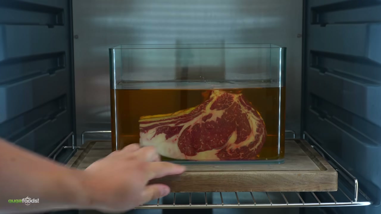 The gnarly jet black steak coming out of aging - most visually dramatic moment o