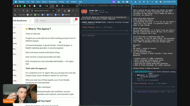 Overview of the 61 agent files and tool compatibility list displayed on screen