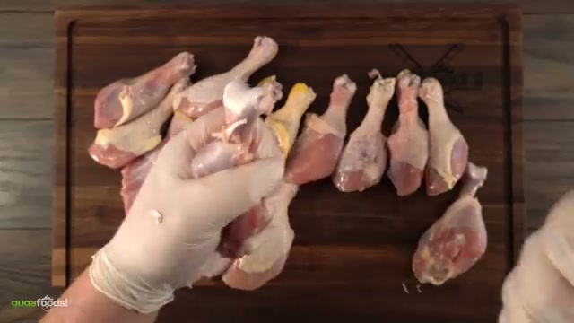 All prepped drumsticks with clean bones lined up, showing the ingredient spread 