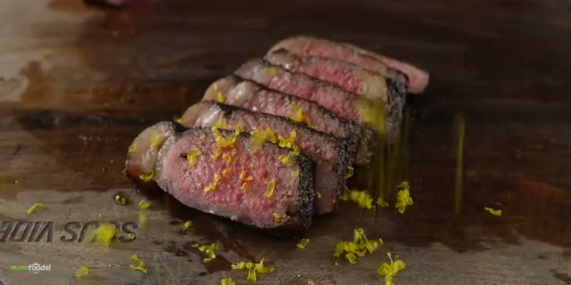 Tasting the classic cured egg yolk on steak, genuine reaction to the creaminess